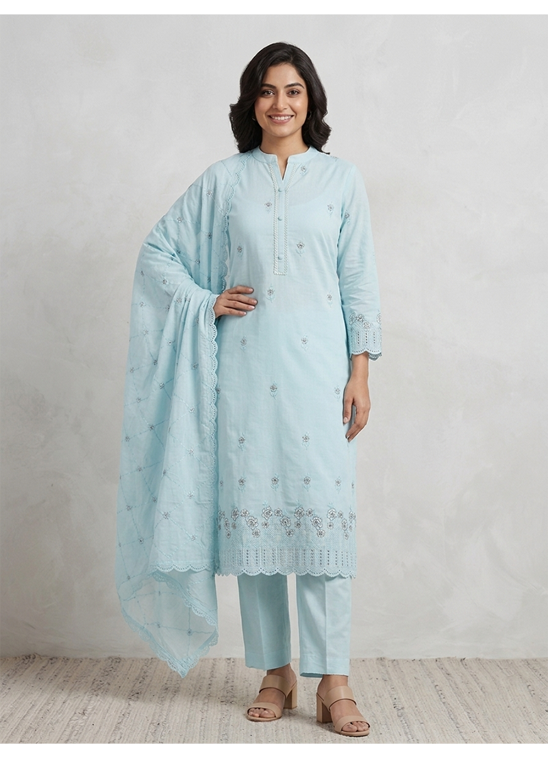 Soft Moon - Color Baby Blue | Unstitched | 3 Piece