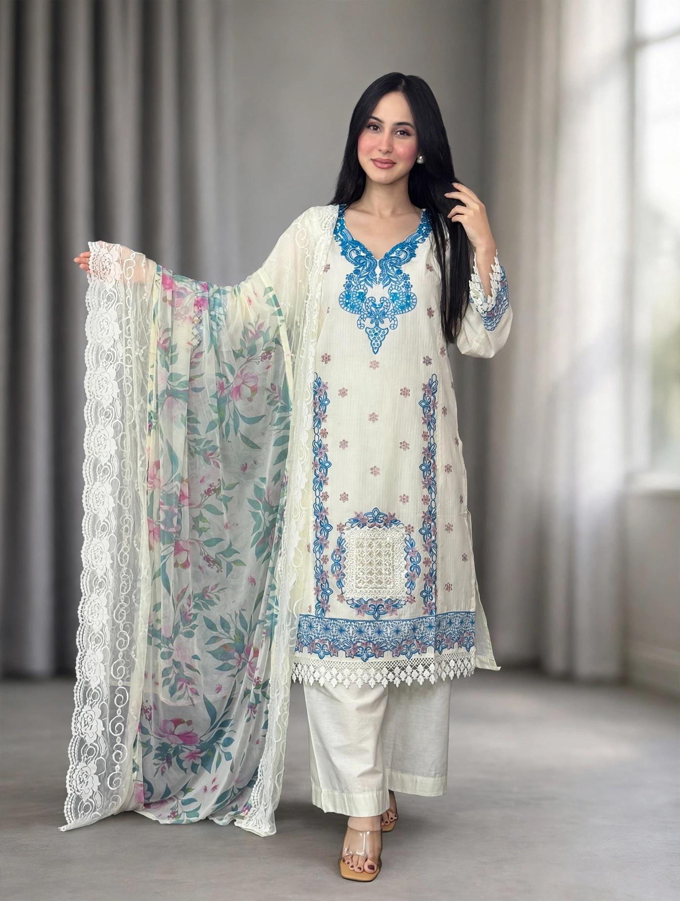 Nooriya Embroidered 3 piece Unstitched Dress